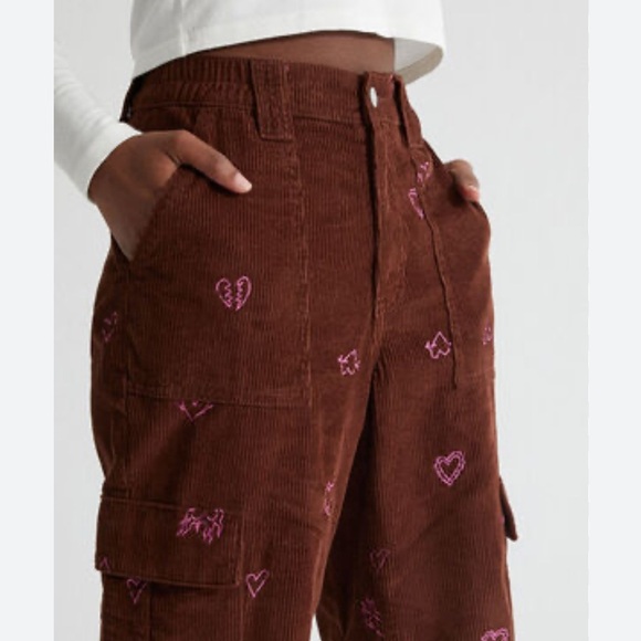 Pacsun Heartbreaker Corduroy Cargo Elastic Waist Pants. Size Small/26. NWT - Picture 2 of 16